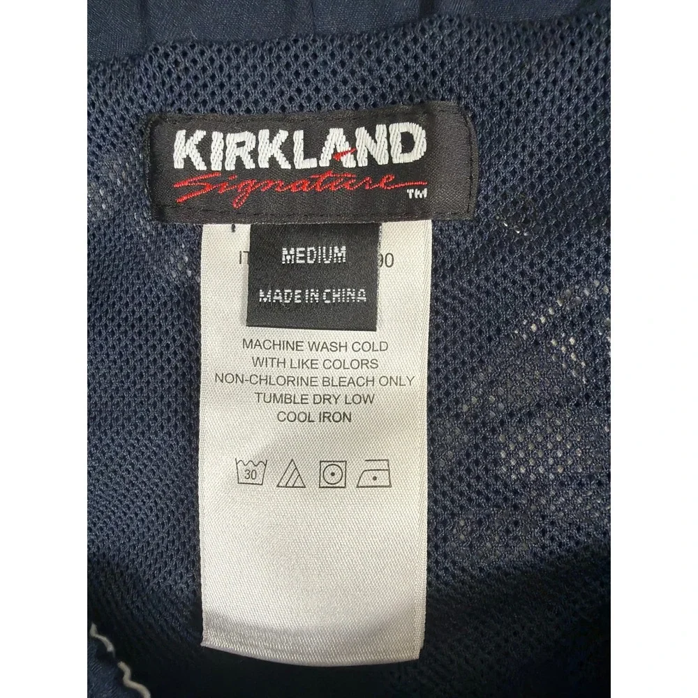 Kirkland Signature Mens Navy Blue Sea Turtle Print Swim Trunks Size Medium 0817